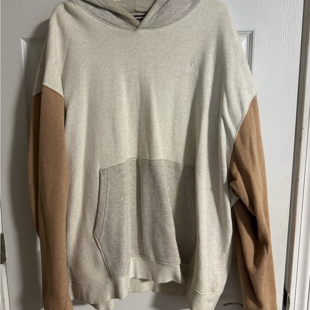 Jordan Cream and Brown Colorblock Hoodie